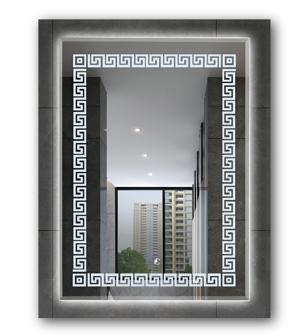 Gương Đèn LED Hoa Văn Đứng