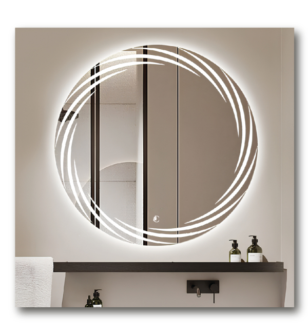 Gương Đèn LED Tròn Lốc Xoáy