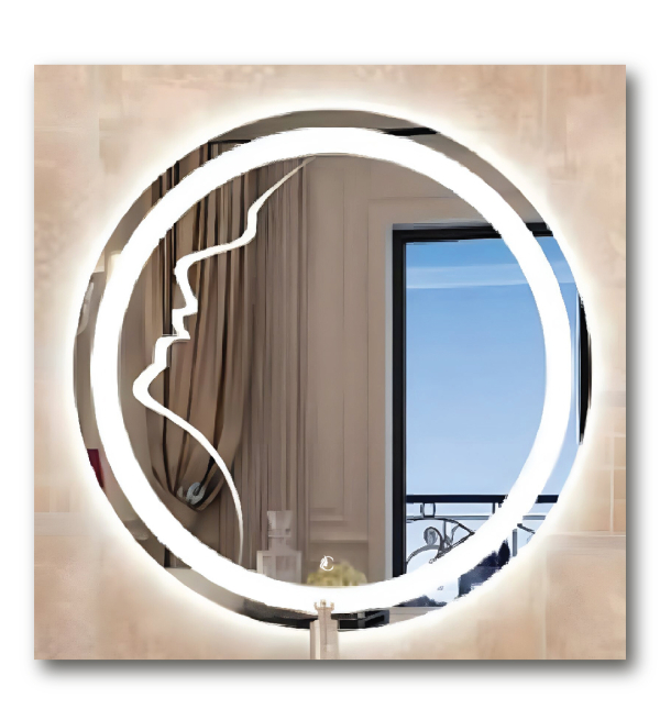 Gương Đèn LED Tròn Nghệ Thuật